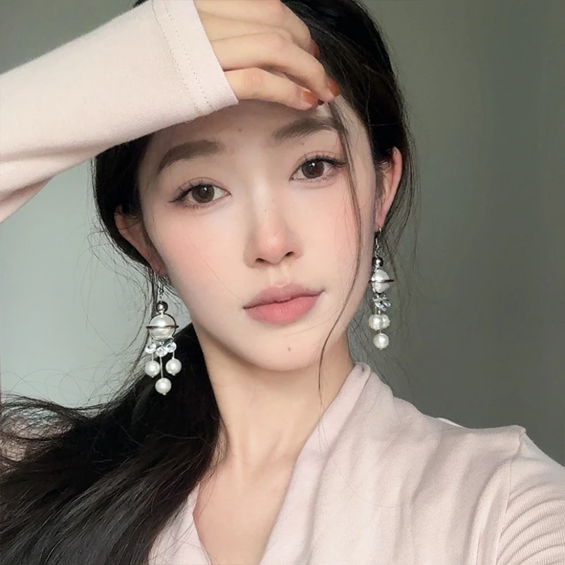 oushipei/欧诗佩 铜合金仿珍珠耳饰 气质高级感星球流苏耳环