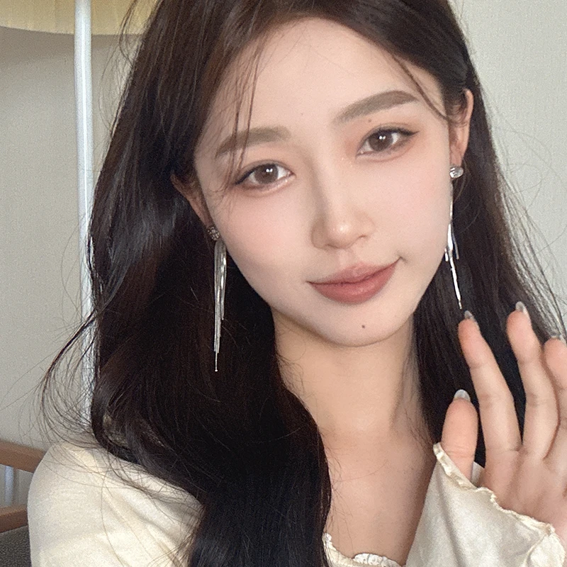 oushipei/欧诗佩 铜合金耳饰 两戴式液态爱心流苏耳环女