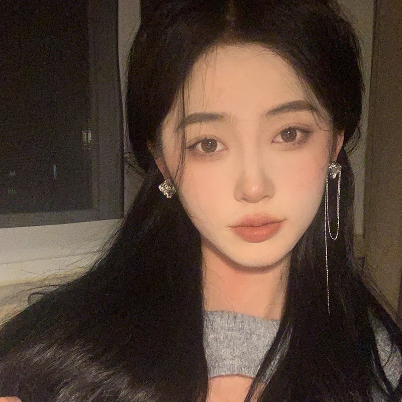 oushipei/欧诗佩 铜合金耳饰 小众高级感不对称金属流苏耳环女