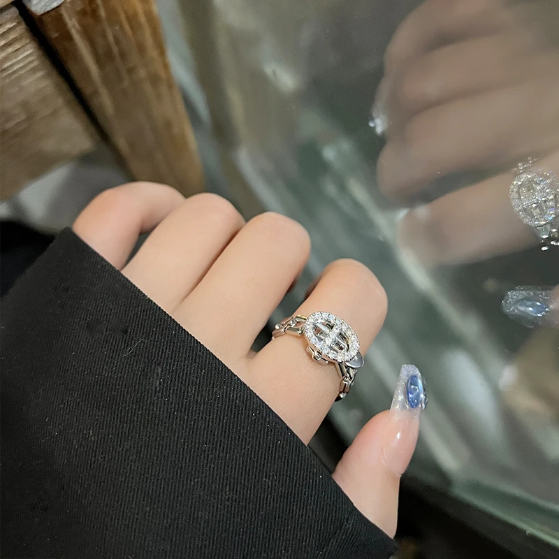oushipei/欧诗佩 铜合金合成锆石手链 小众精致气质表带戒指