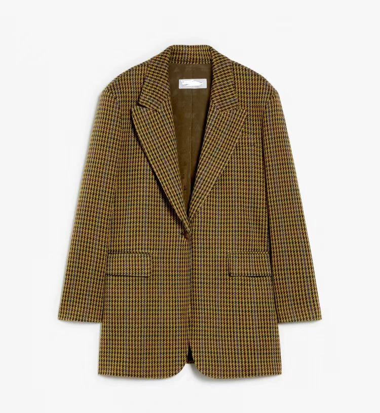 毛呢外套外套女士商务上衣格纹毛呢秋冬休闲女装时尚千鸟格