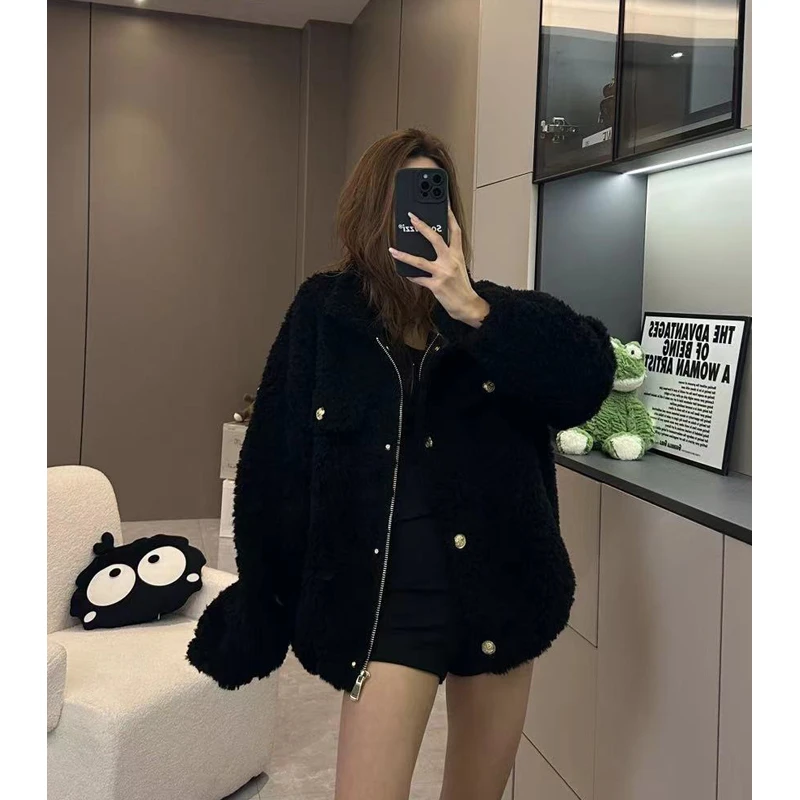 【所姿】 23新款秋冬小香风金拉链时尚休闲女士羊毛外套SZ-23219