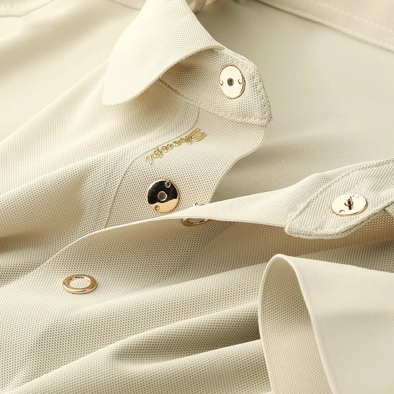 路约威格男士夏季轻高端奢冰丝透气翻领短袖polo衫新款无痕商务潮