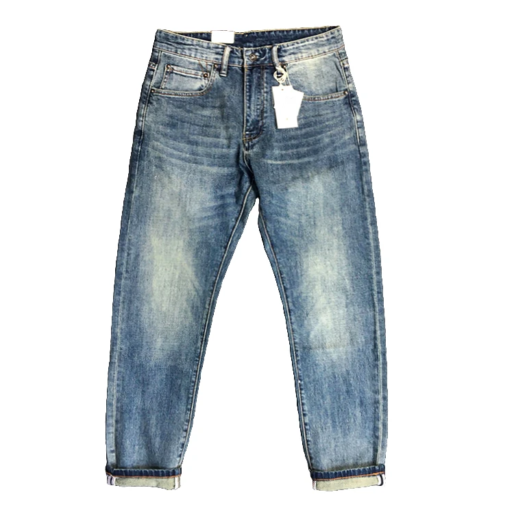 路约威格日系时尚复古棉水洗做旧春夏季直筒工装牛仔裤休闲长裤