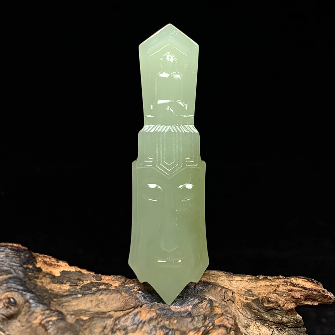 天然和田玉佛观天下吊坠尺寸75*22*9重量24克