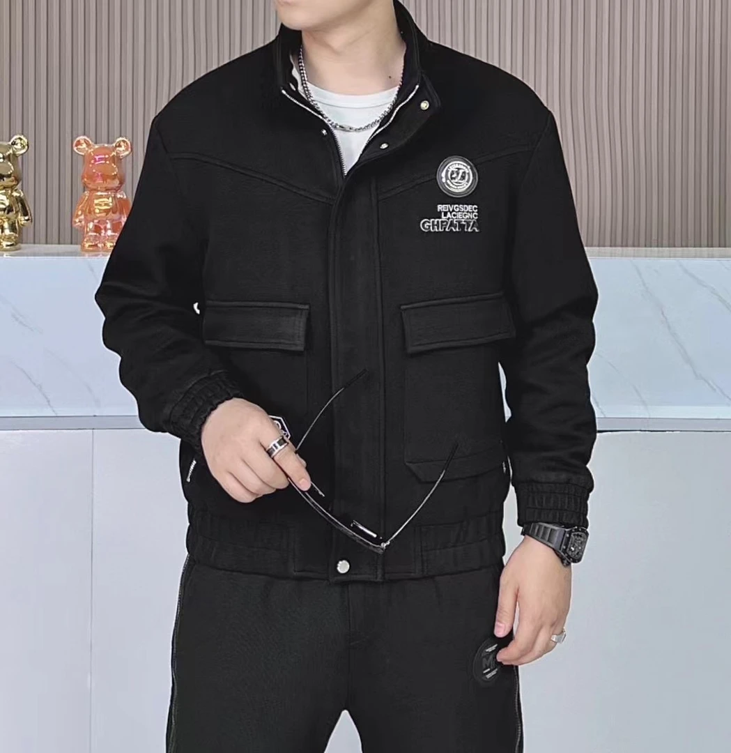 外套男士男装夹克时尚休闲工装秋冬春秋短款百搭春季潮流加绒冬季