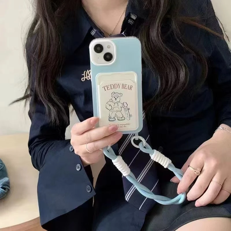 滑板小熊适用于苹果11/12手机壳xsmax/xr卡包女iPhone13软胶xdf