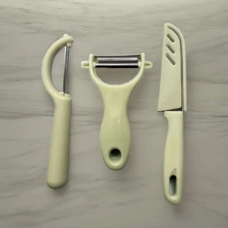 3件套不锈钢削皮刀去皮神器瓜刨厨房水果刀家用多功能刮皮刀AY