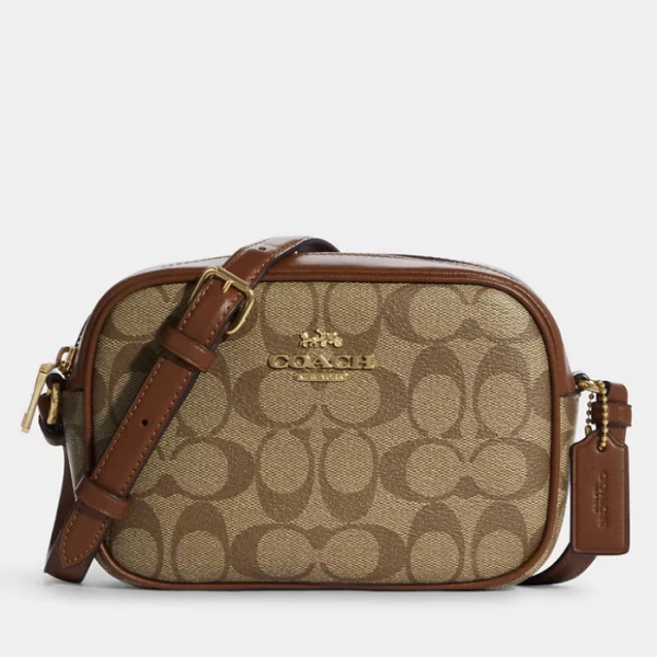 COACH/蔻驰Jamie系列深棕色单肩斜挎Mini相机包 清仓微瑕