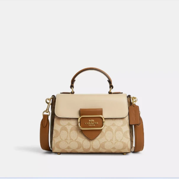 COACH/蔻驰Morgan系列 浅卡其色 单肩包斜挎包 手提包 清仓款