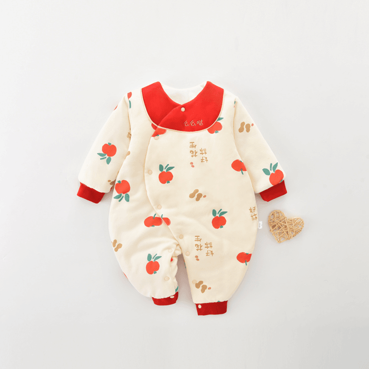 【秋冬厚棉蝴蝶衣】春秋冬新生儿保暖无骨A类蝴蝶衣哈衣爬爬服连体