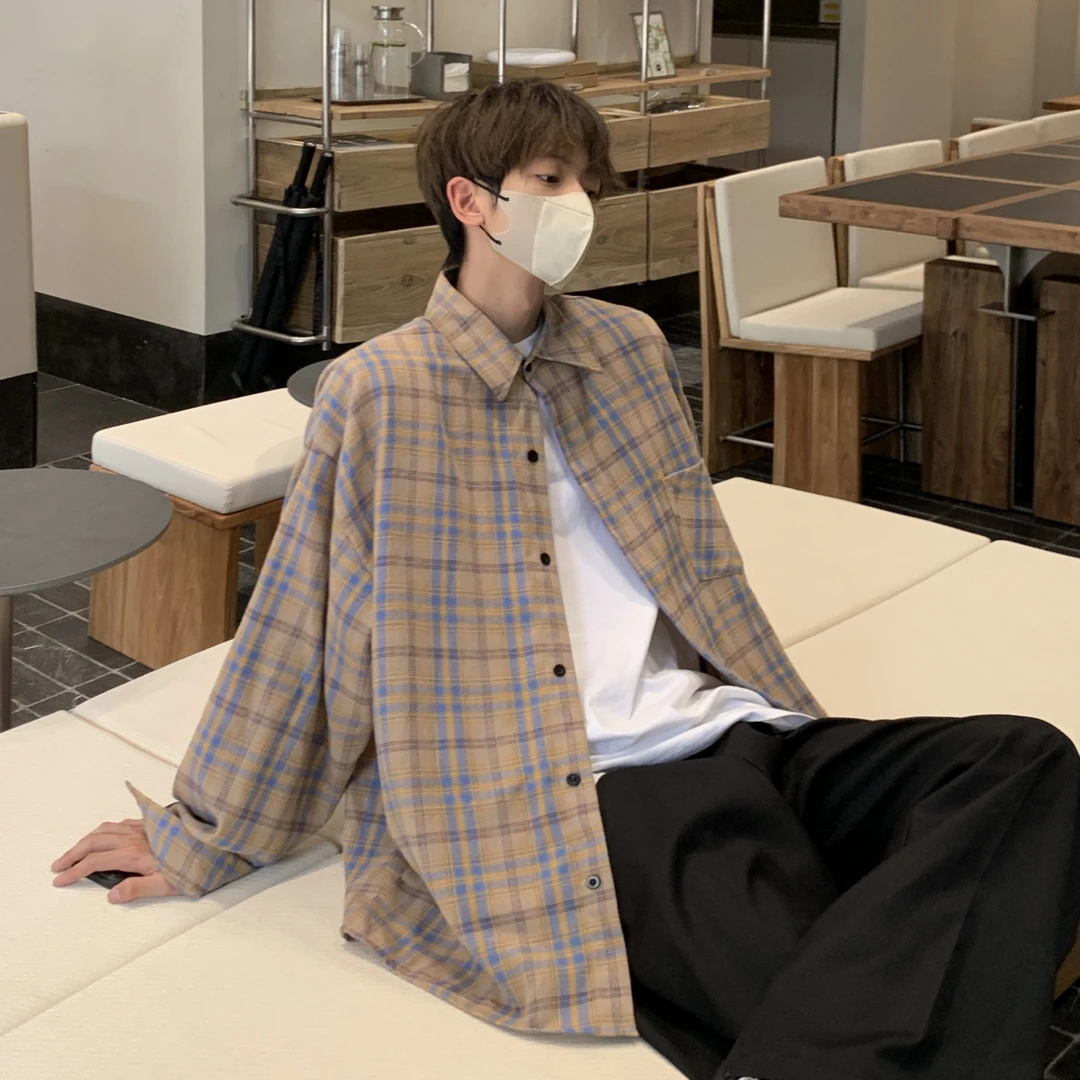 【小王家】春秋清新日系宽松百搭休闲复古长袖INS学生港味衬衣衬衫