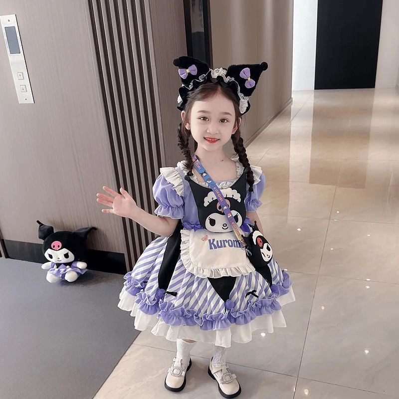 库洛米衣服女童夏季连衣裙洋气宝宝洛丽塔公主裙女孩夏款短袖少女