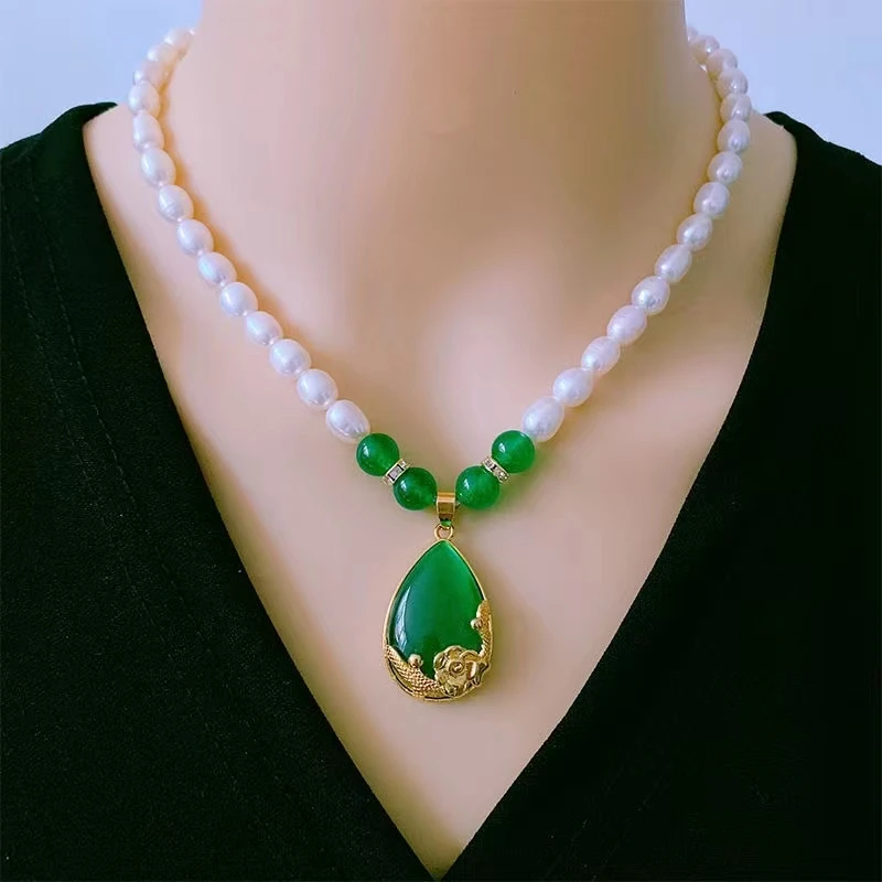 【商会补贴】气质百搭白色绿水滴diy挂坠妈妈链