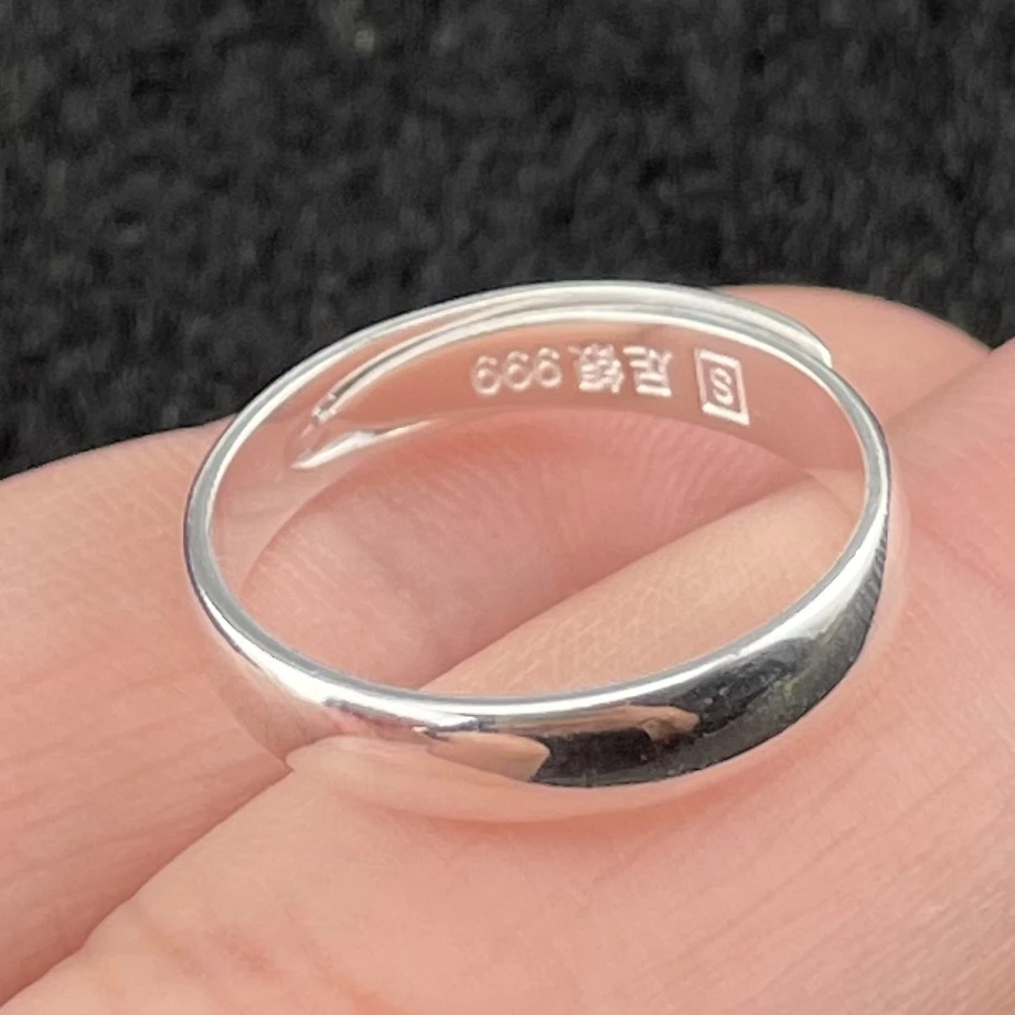 足银戒指 【银饰溯源】足银光面开口戒指多样性 发一CAN2590104