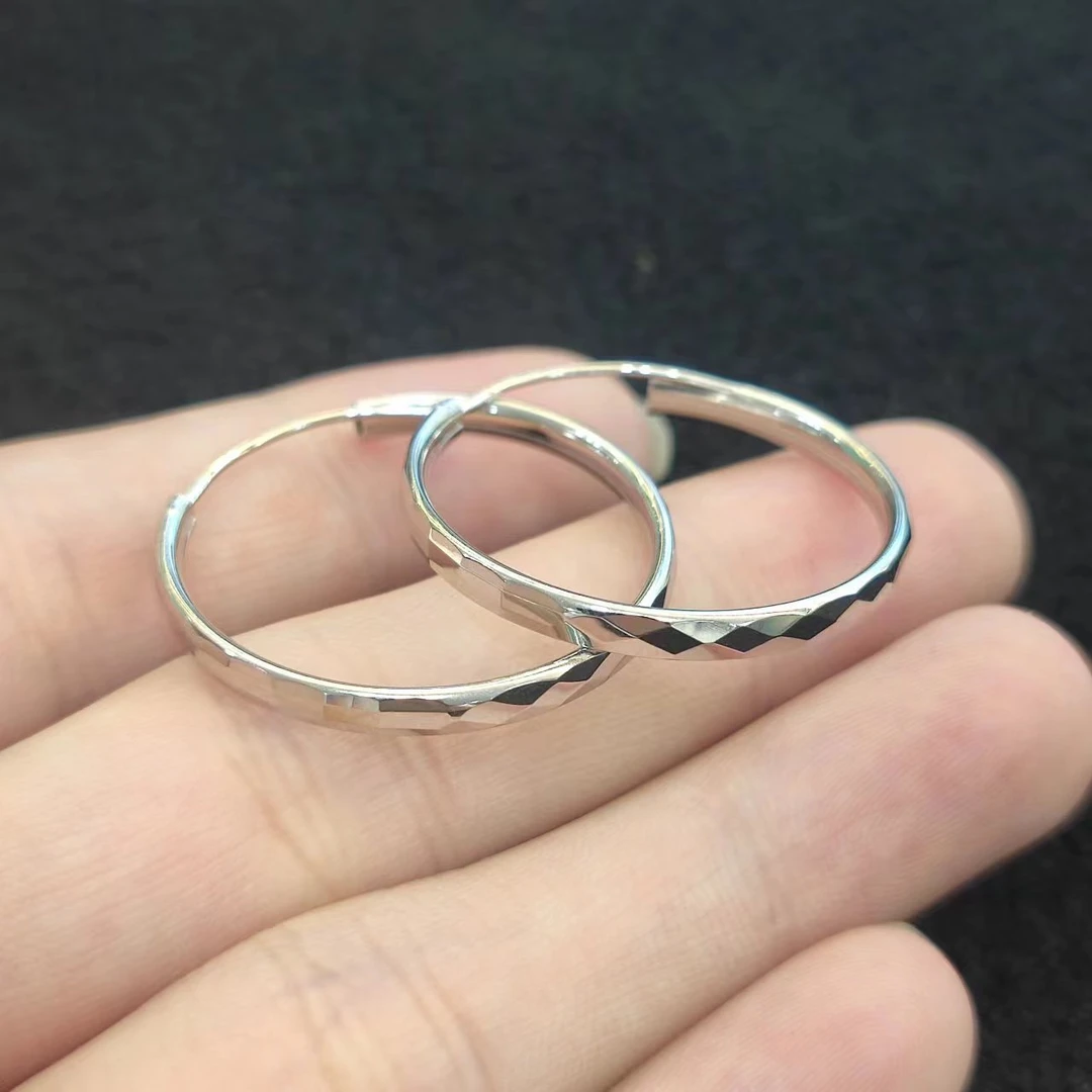 925银耳饰 【闪闪珠宝】925银银色菱格耳CAN1790252