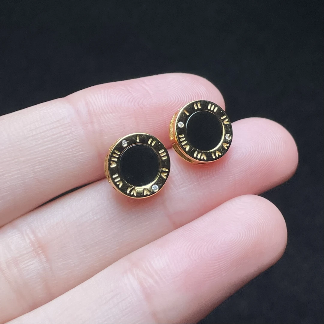 【新疆溯源】925银和田玉墨玉耳钉-约9*9*3mm CAN1500220