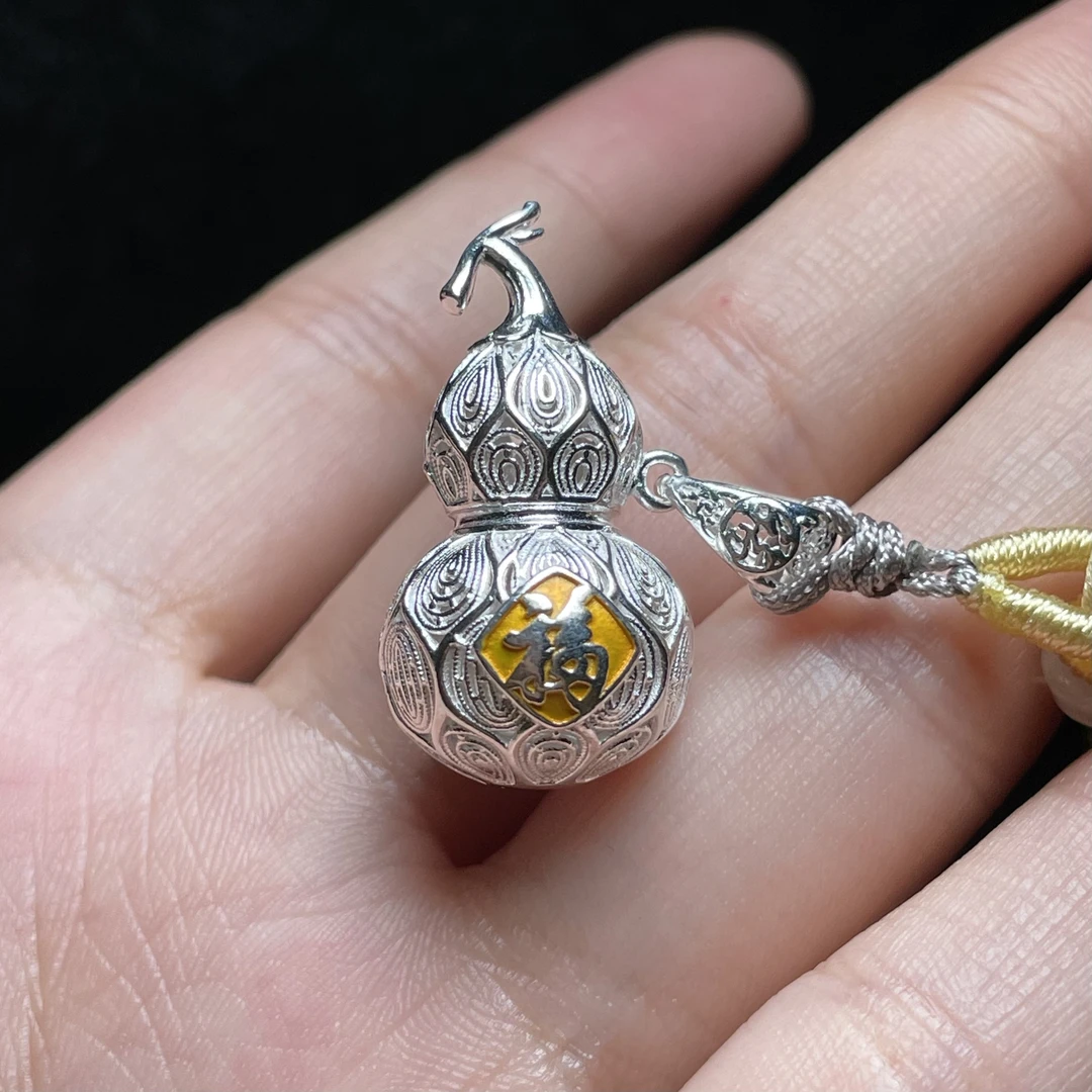 吊坠足银 【广州塔限定】足银999镂空描金福字葫芦吊坠  CAN2590817