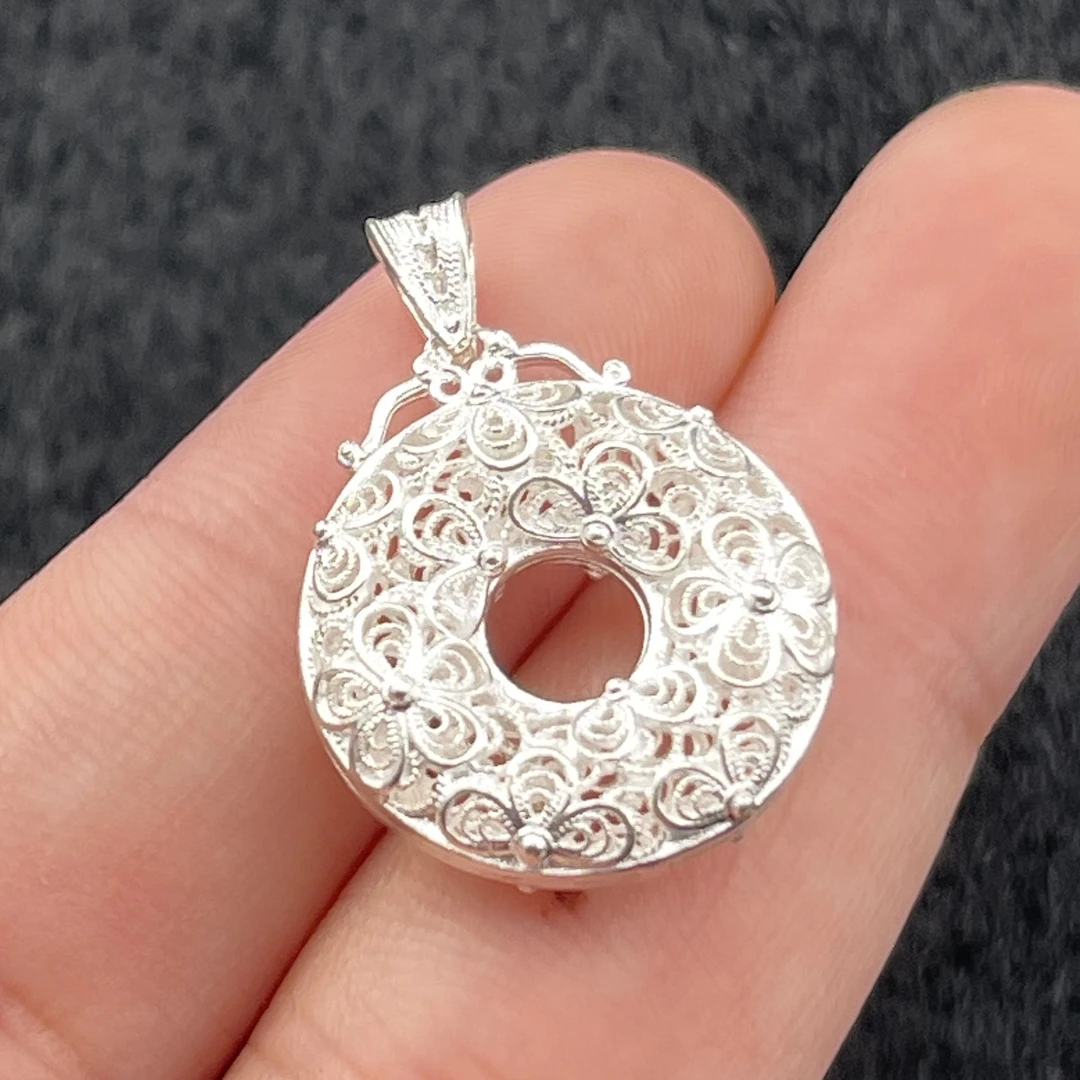 吊坠足银 【玉氏珠宝】平安扣吊坠 多样性 发一CAN1390031