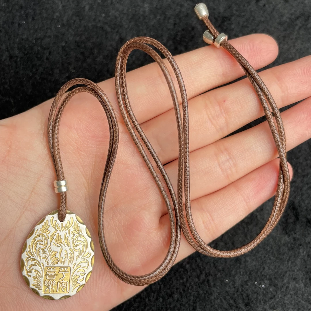 足银银制品 【闪闪珠宝】足银999描金唐草平安喜乐套链 CAN2780183