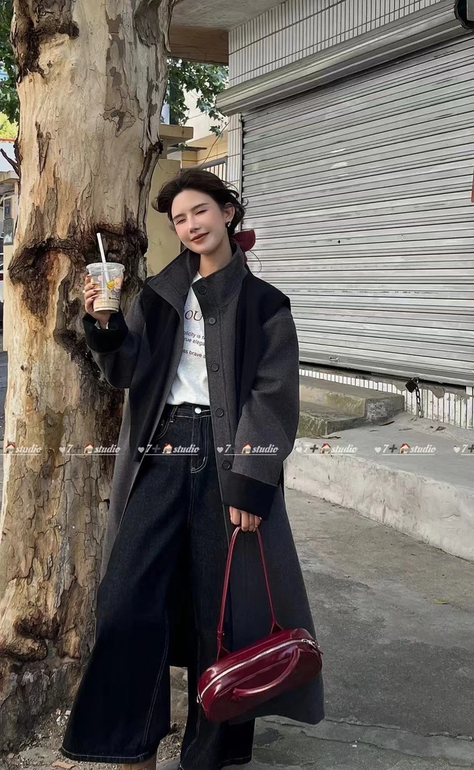 长款双面呢外套女冬季加厚过膝欧货女款