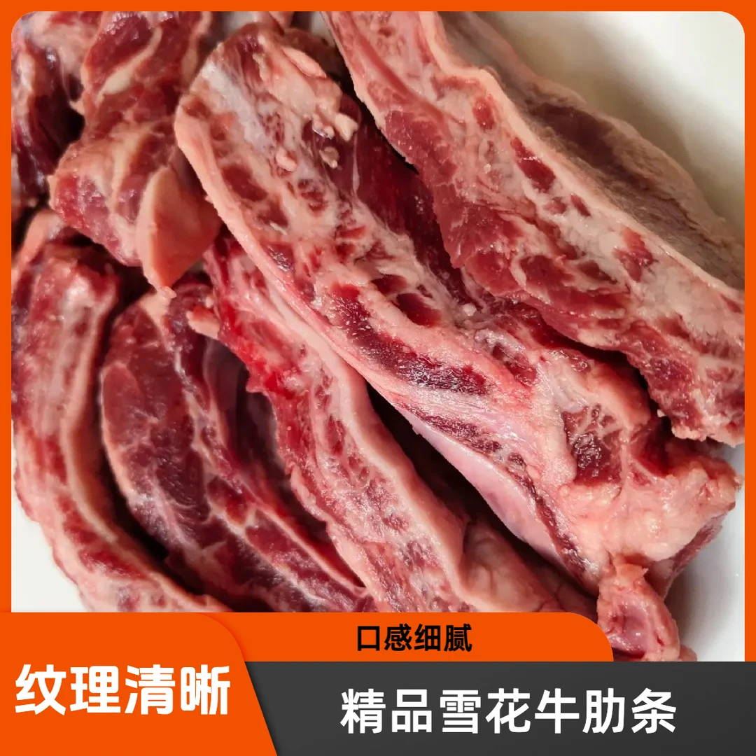 《硕源》精品原切谷饲雪花牛肋条腹肉条去骨条状肉谷饲200天1000g*2