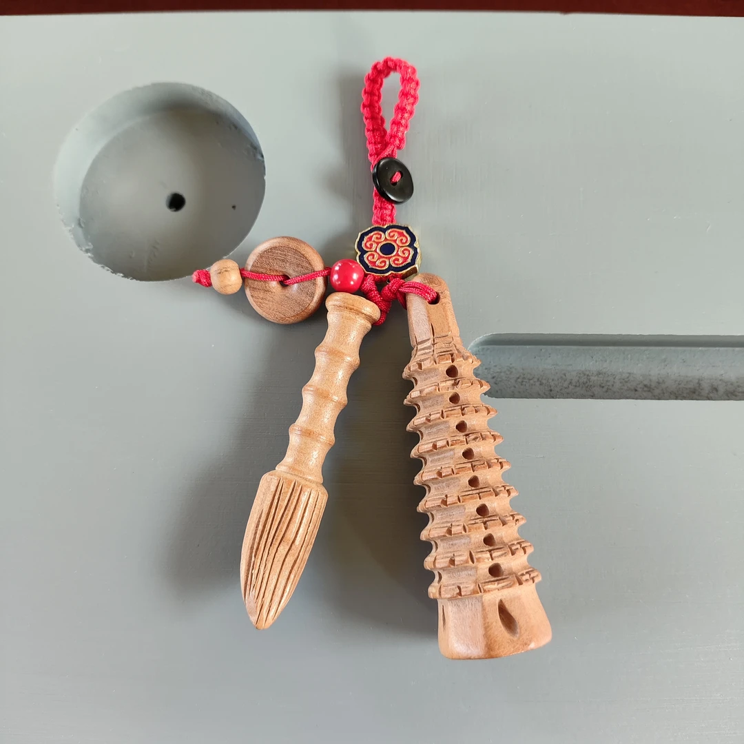 桃木文昌笔文昌塔书包挂件