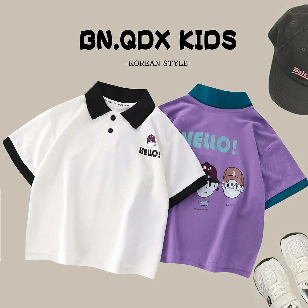 【A类】儿童夏季韩版POLO衫中大童洋气百搭翻领上衣男女童
