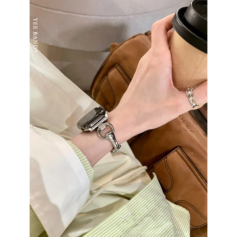 IAMYEE表带竹节马鞍扣高级小众适用于Applewatch567代S10S9iwatch