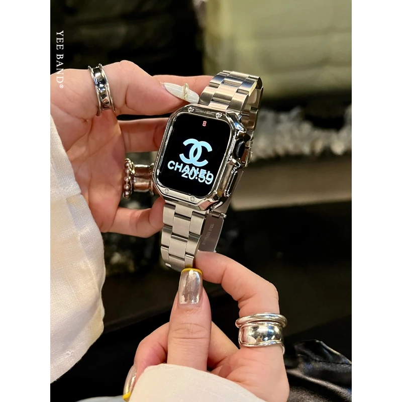 IAMYEE小蛮腰不锈钢表带【无需工具调节】适用applewatch56789代S10