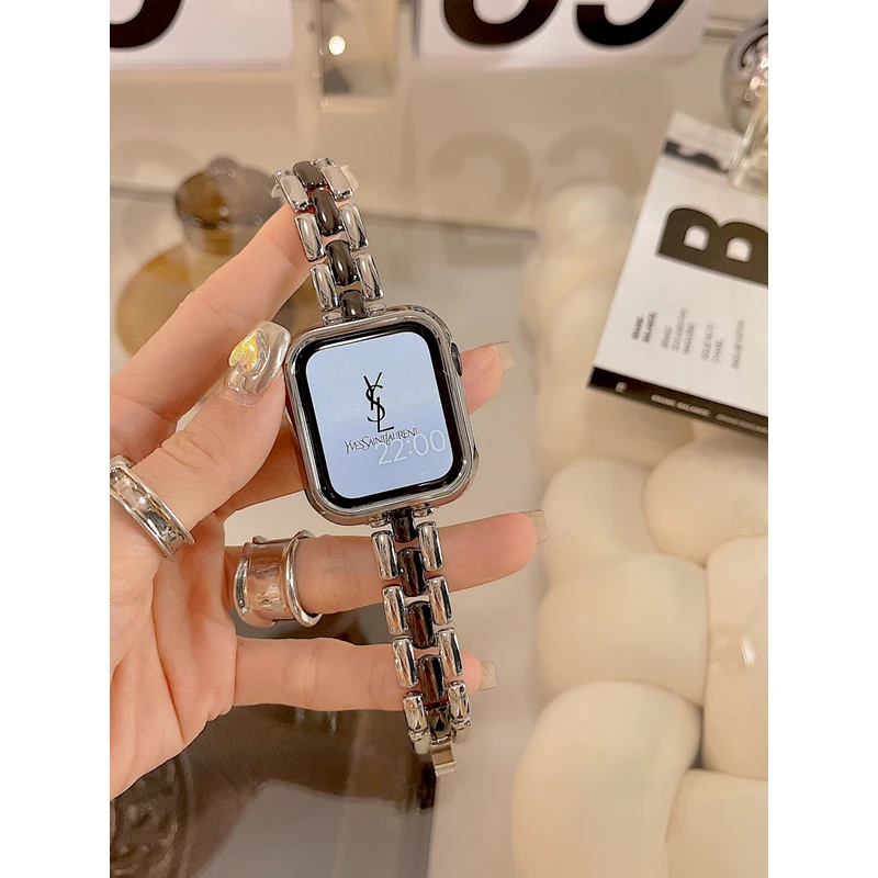 IAMYEE山茶花COCO经典款金属适用Applewatch1-10代IwatchS10表带