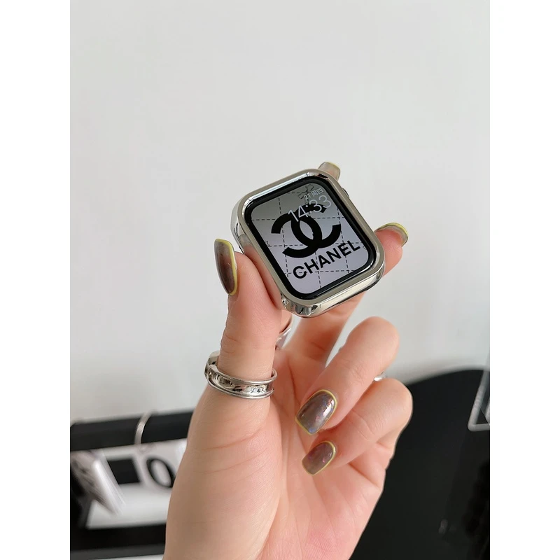 苹果手表半包硬保护壳电镀pc适用于Applewatch S8/S7/S9456手表壳