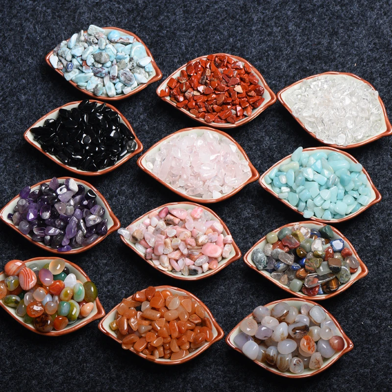 天然水晶玉髓碎石小鱼缸花盆石头子玛瑙石装饰品摆件消磁石原石