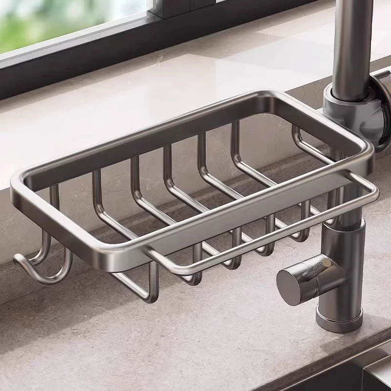 厨房水龙头置物架洗碗洗菜池水槽用品家用抹布海绵沥水挂篮收纳架