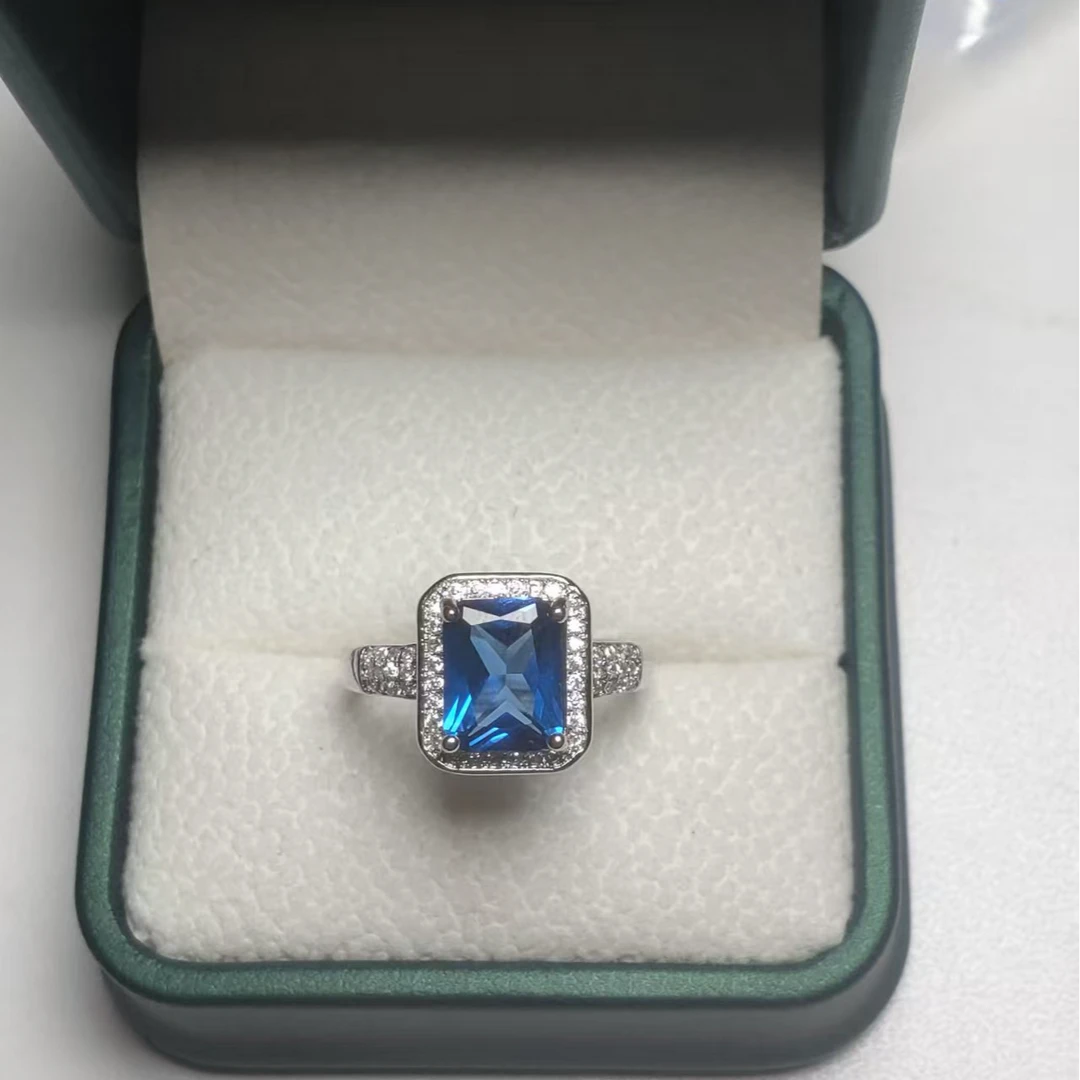 经典收藏蓝宝石精工镶嵌培育合金吊坠732