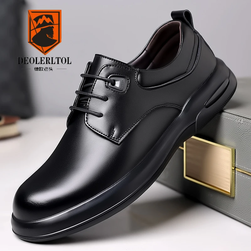 DEOLERLTOL/德欧老头男士休闲皮鞋商务软底低帮工装鞋大头皮鞋男