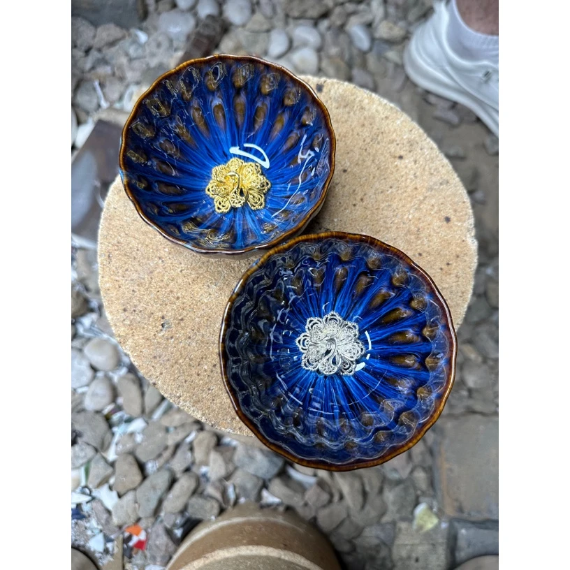 高端茶器 雀羽孔雀对杯 主人杯