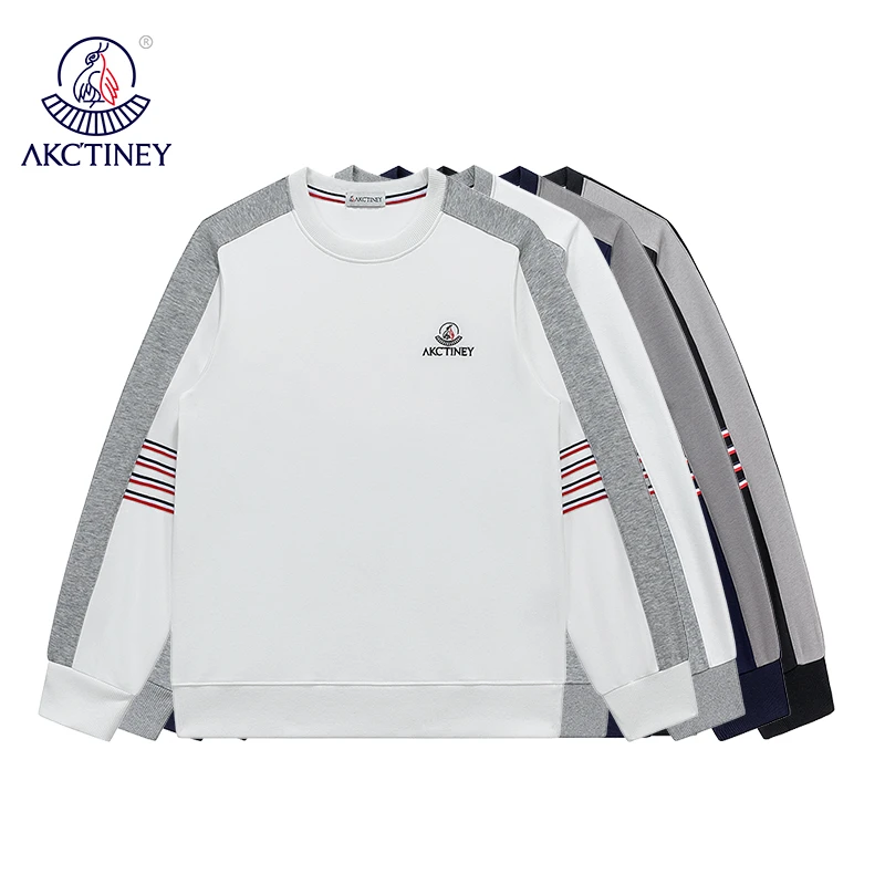 前古鸟品牌秋冬新款时尚宽松休闲百搭拼接撞色卫衣情侣潮流-1101