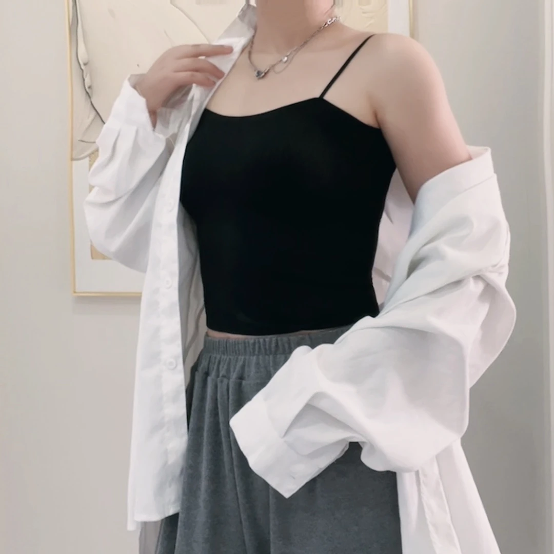 无痕保暖背心女加绒薄款吊带内搭打底无袖