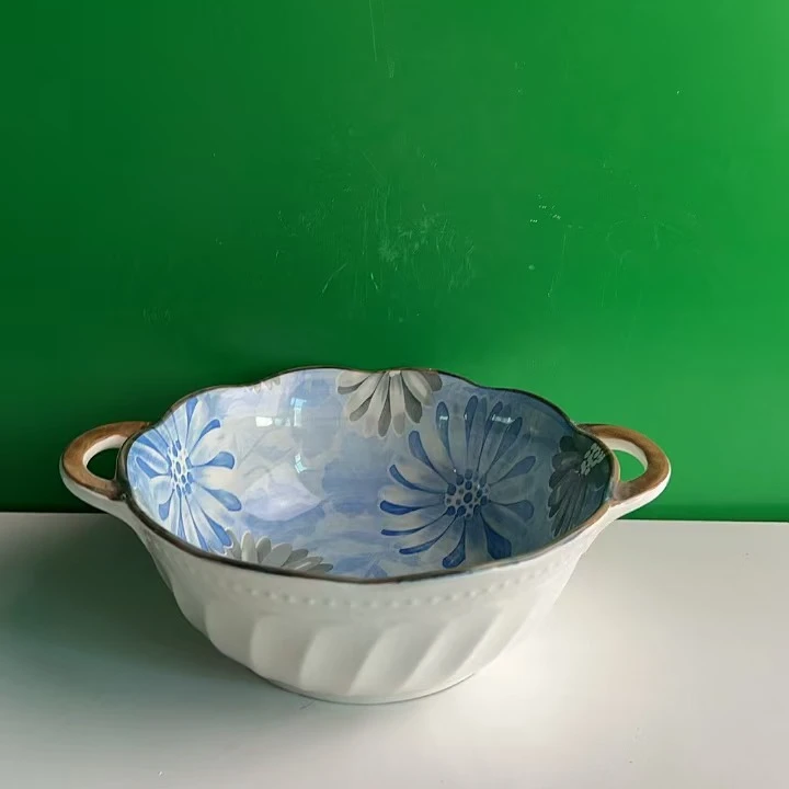 4156 双耳碗（口径19.5高7.8）不带礼盒陶瓷餐具A1327F