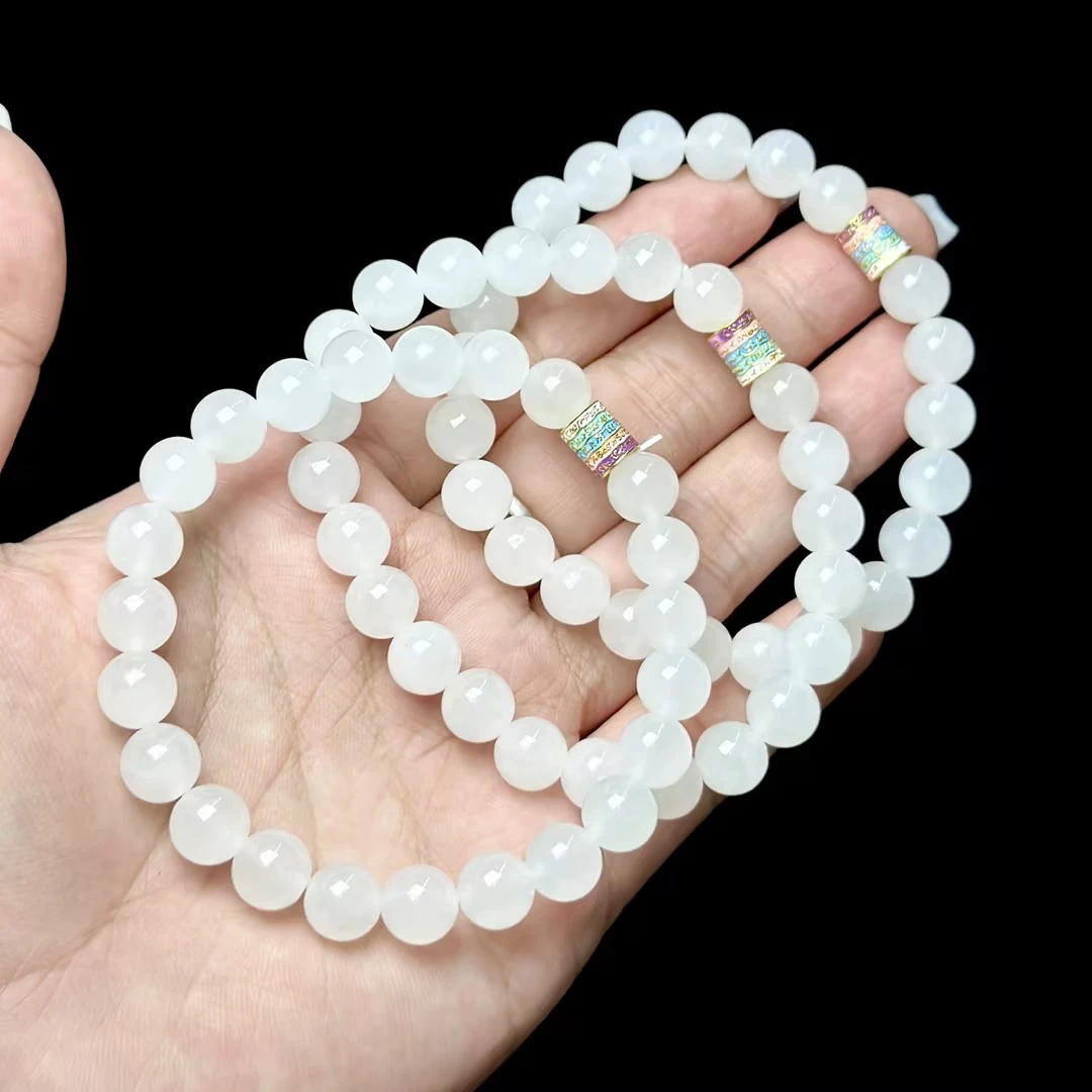 【YPX】和田玉白玉DIY手串-约8mm（多样性发其一）
