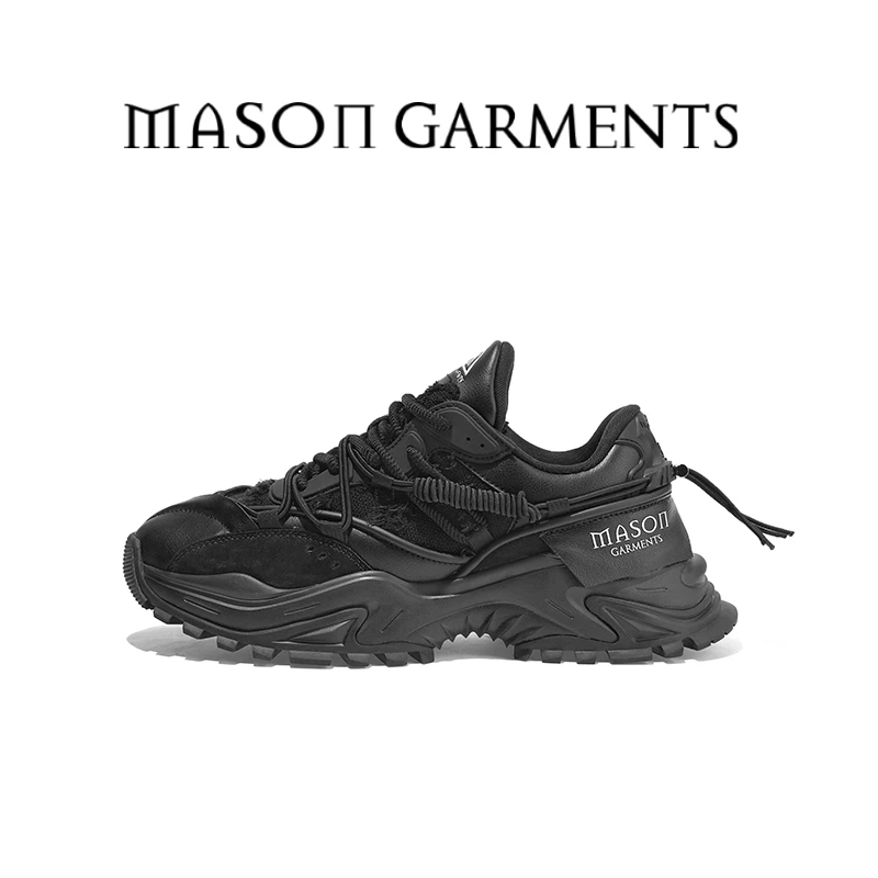 MASON GARMENTS 鲨齿1号 时尚百搭 低帮 老爹鞋 男女同款 月墨黑