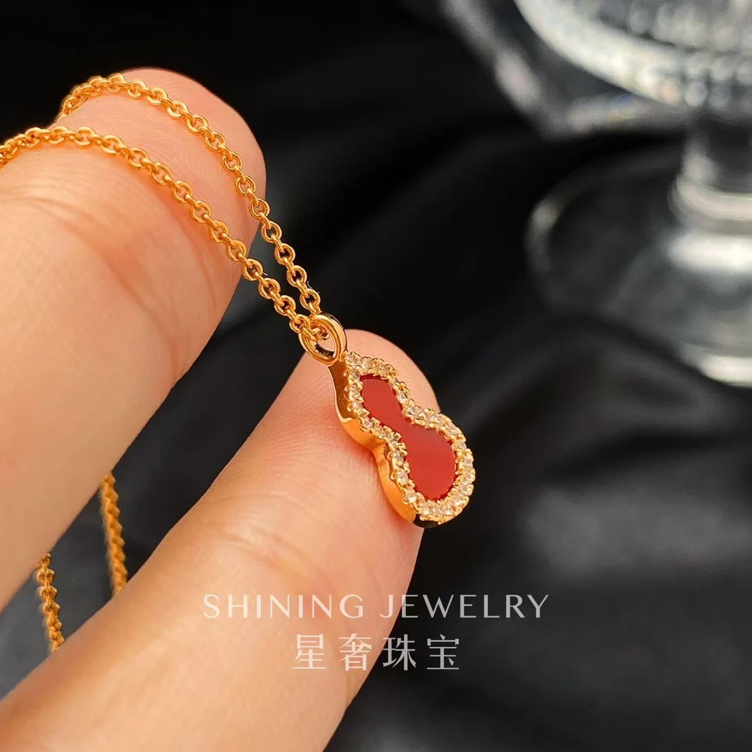【星奢珠宝】18k钻石mini葫芦项链天然真钻气质轻奢精致时尚