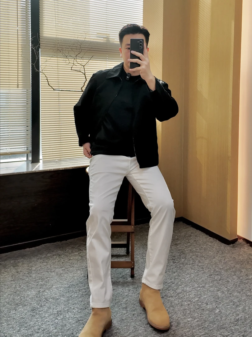 M102高端牛仔裤男士休闲直筒弹力修身百搭长裤四季款轻商务白色