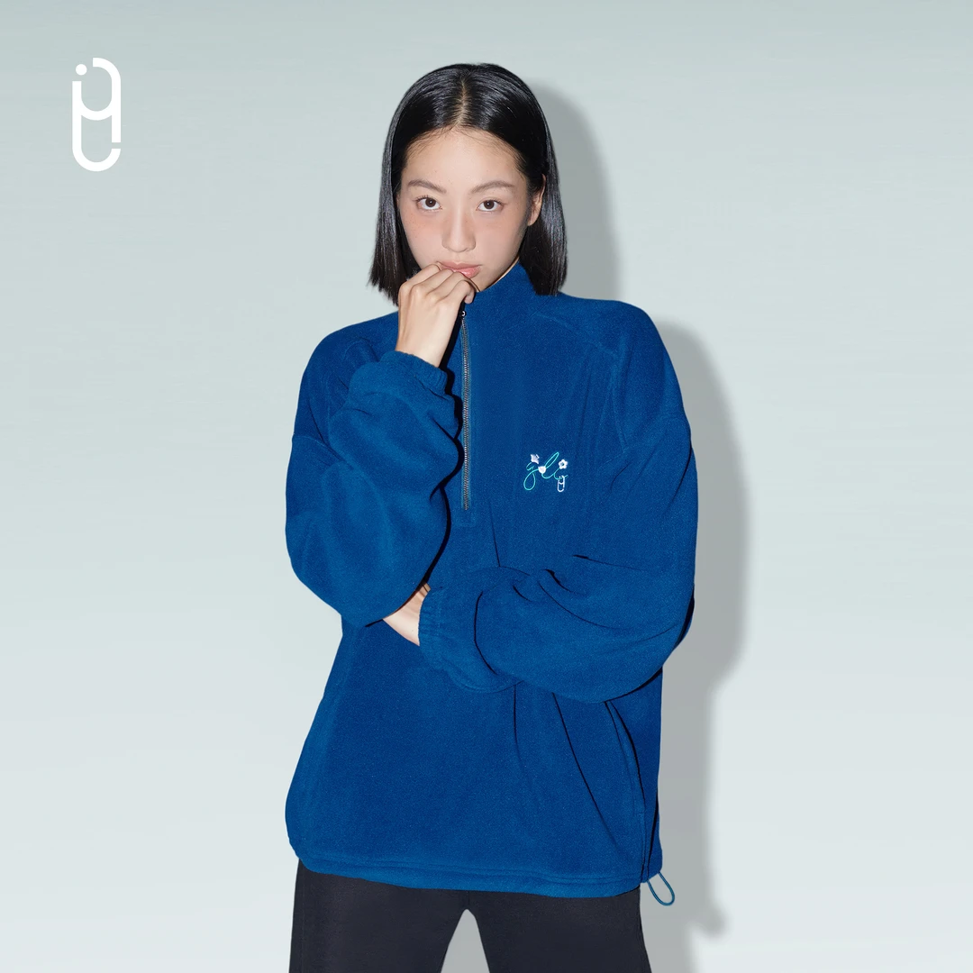 YLI抓绒男女同款户外防风保暖摇粒绒半拉链小高领休闲