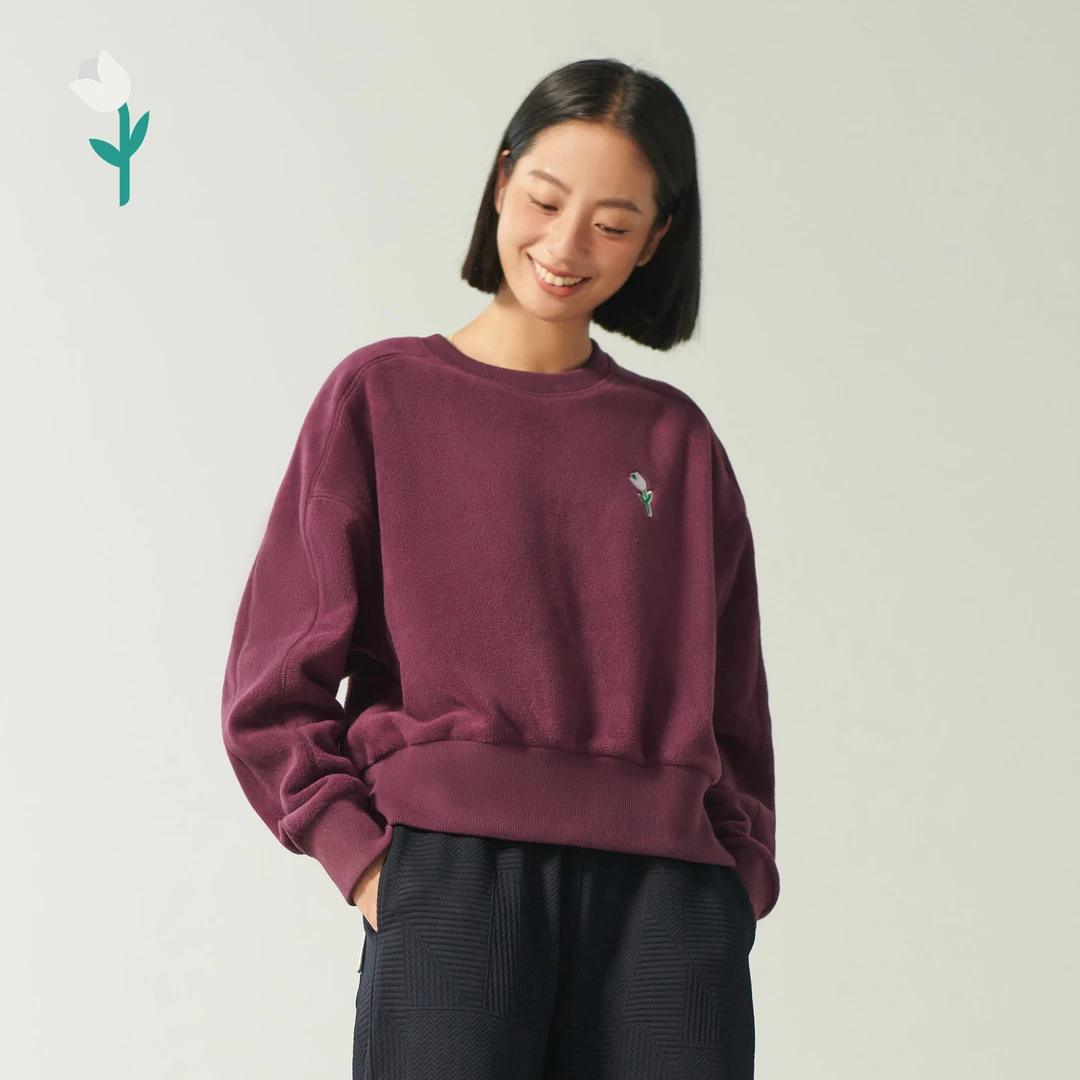 YLI摇粒绒卫衣女士加绒加厚保暖套头衫时尚圆领宽松