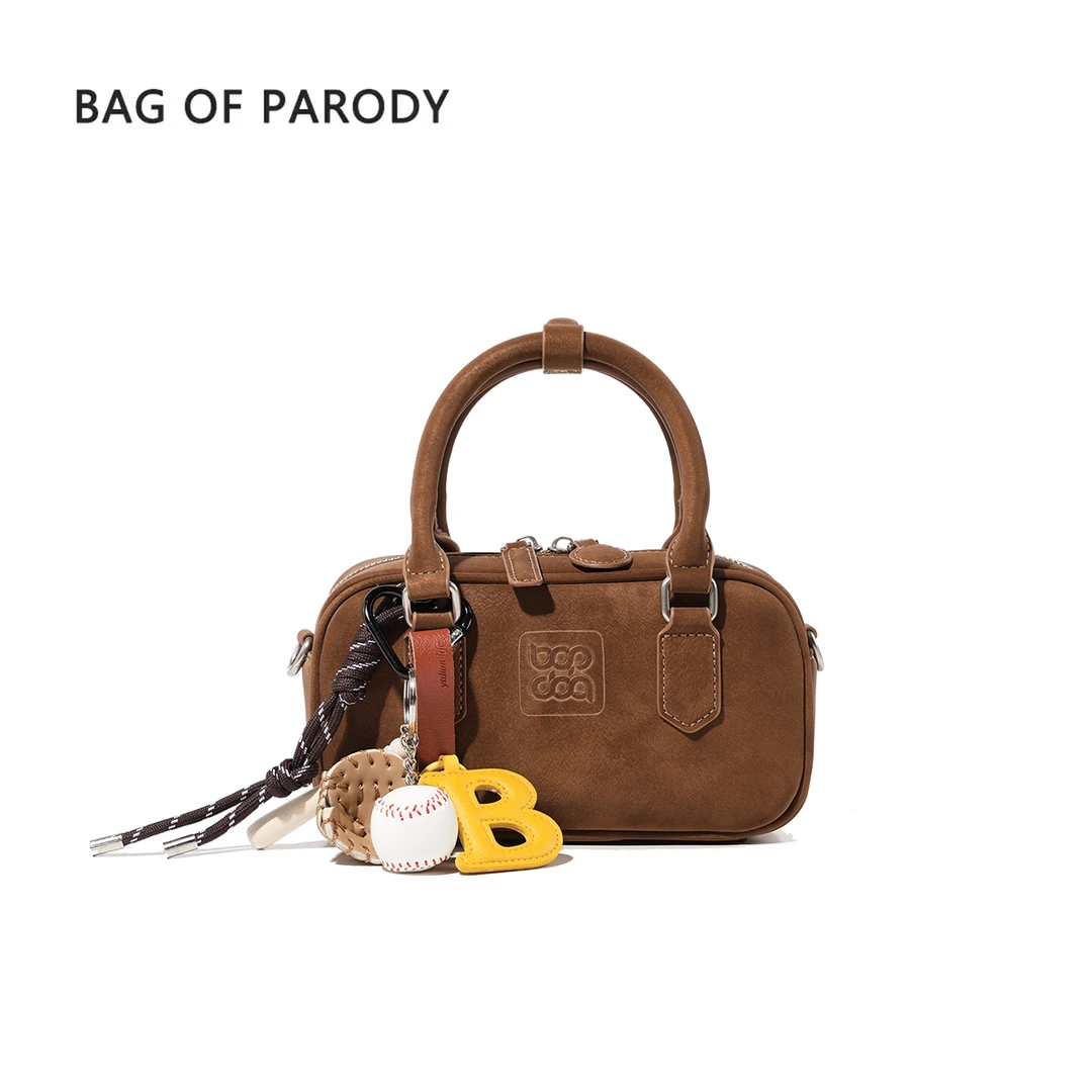 Bag of parody新款美拉德牛皮保龄球包￥