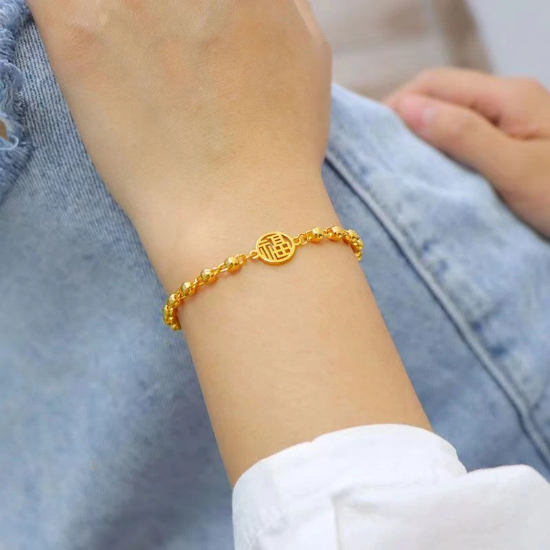 合金手链 光珠圆福手链   4mm光珠手链  时尚百搭