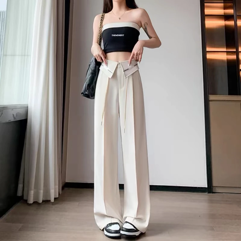 夏季拖地翻边西装裤 裤长102-107