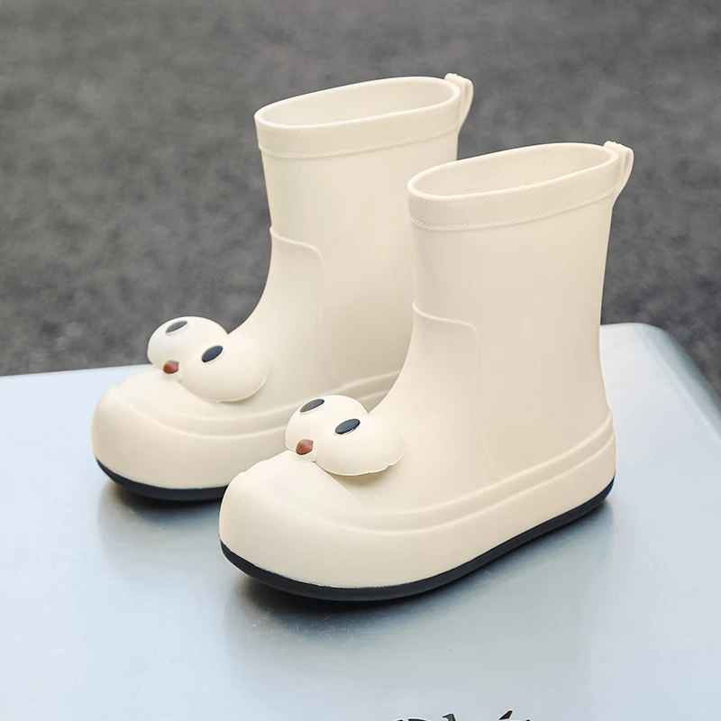 可爱大眼睛雨靴女款成人时尚外穿防滑雨天涉水轻便耐磨防水胶鞋潮
